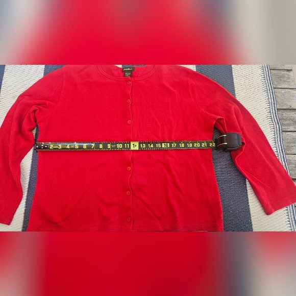 EUC Eddie Bauer Sweater X-Large Brick Red Button Front Cardigan - Picture 2 of 10